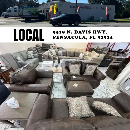 Locally sourced USA-made sectional in a Pensacola living room