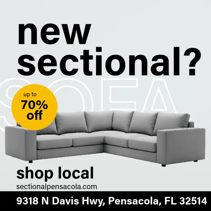 Brand new custom living room sectional made in the USA available at Pensacola showroom